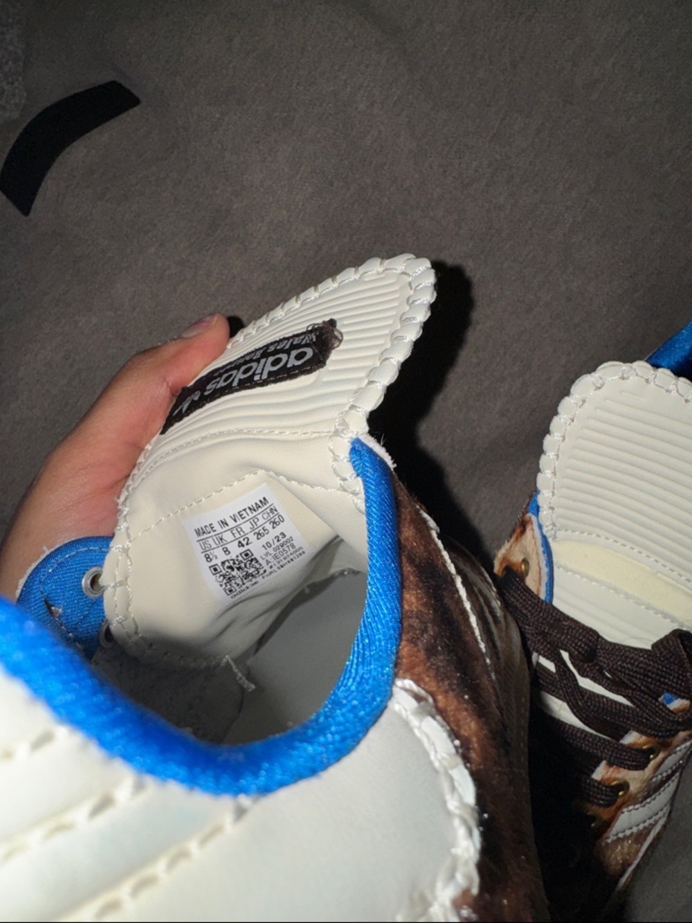 adidas x Wales Bonner Samba Leopard Print Sneakers in Brown, White & Blue - Picture 3 of 5